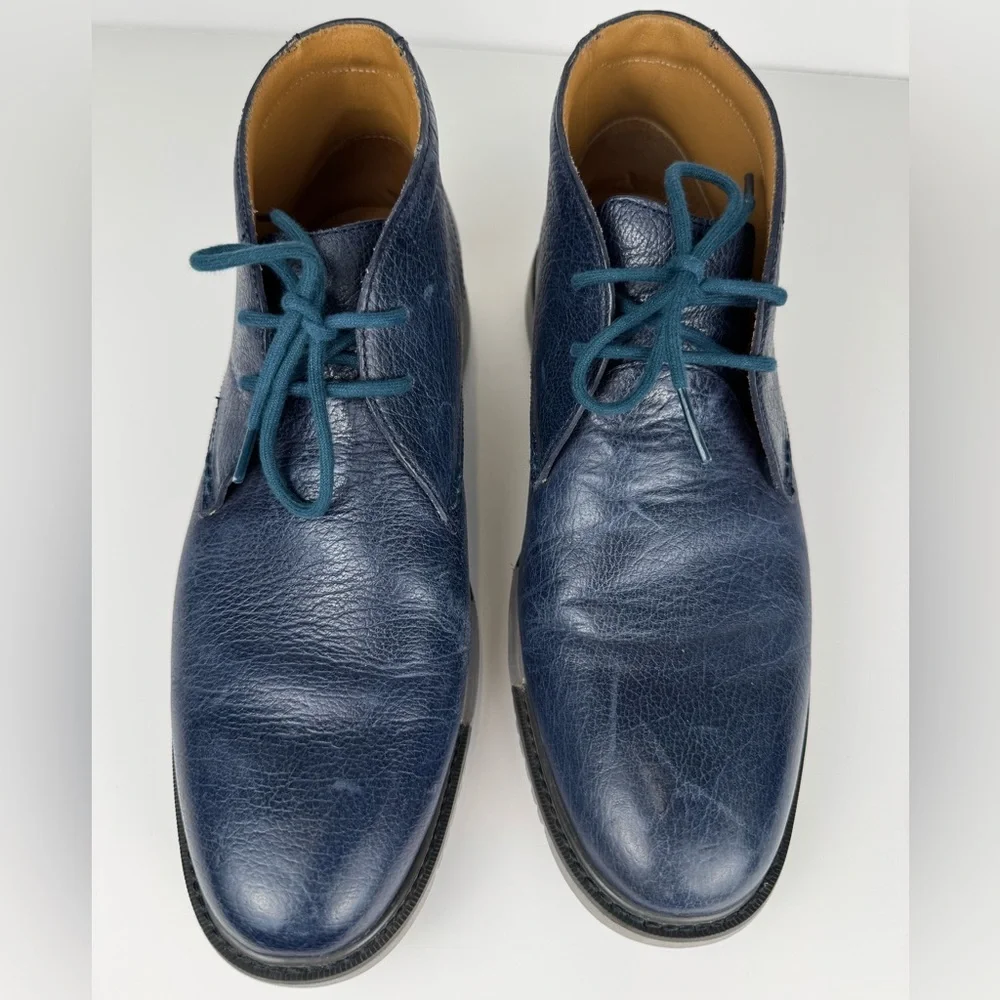 Cole Haan Men’s Great Jones Chukka II Boots Blue Leather Lace Up Size 7.5 Preppy
